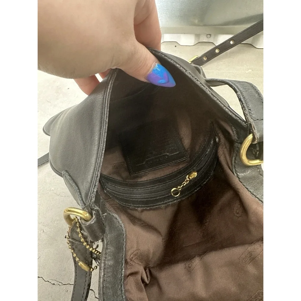 Vintage Coach Legacy, Slim Black Leather Shoulder‎ Bag, Crossbody Purse